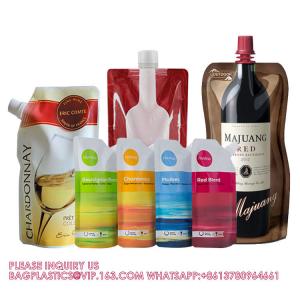 China aluminium pouch Red Wine Valve Doypack Spouted Bags sustainable Plastic Printed Logo Waterproof Wine Spout Pouch Bag wholesale