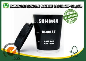 China Black 12 Oz Double Wall Paper Cups Heat - Insulated For Milk / Coffee wholesale