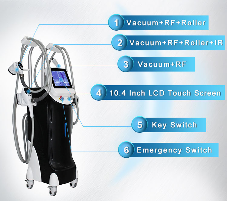 Skin Tightening Vacuum Roller Slimming Machine , RF Laser Body Contouring Machine