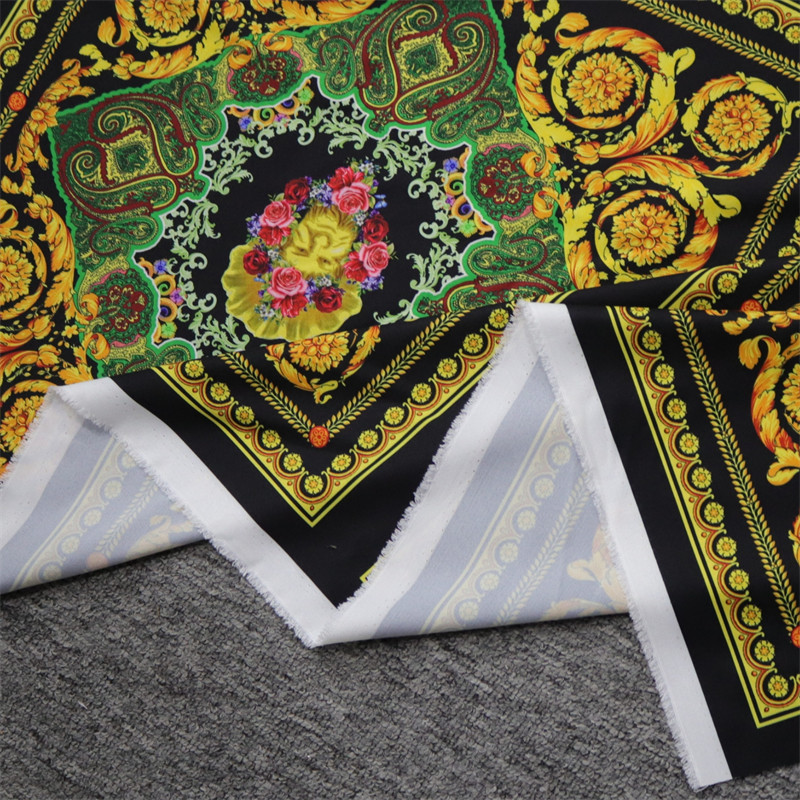 OEM Island Printed Dress Material Fabric 100% Polyester Clothing