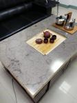Grey Tabletop Toughened Multilayer Fabric Laminated Glass Panels