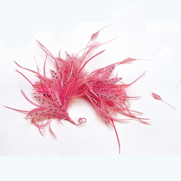 10*20 cm Dyed Hackle Feather Flower Mount with Wire Accessory Accessorized
