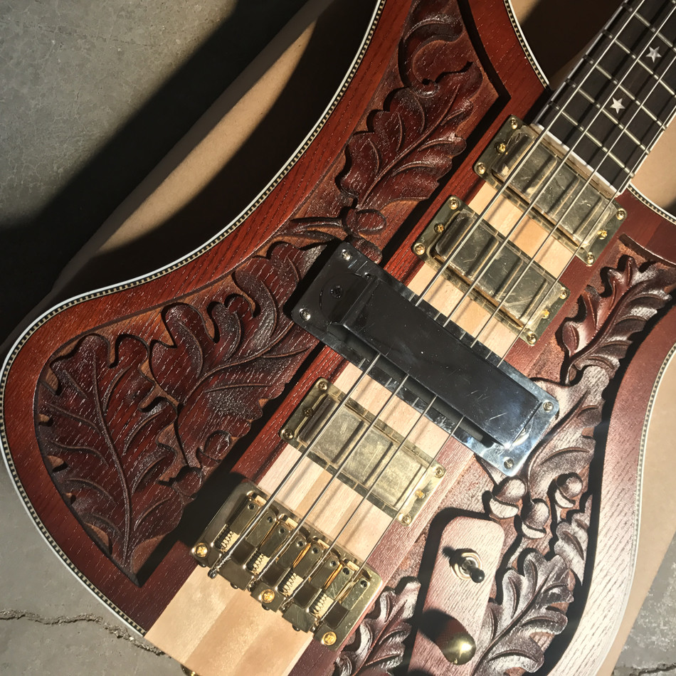 2018 new style high quality custom of carving high-quality custom 4 string bass guitar, ebony fingerboard