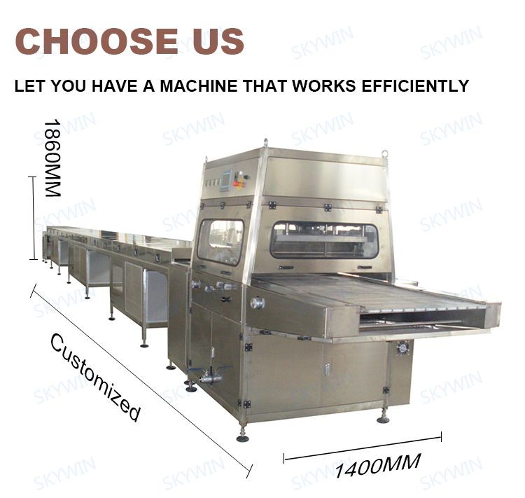 1000mm Multifunctional small Chocolate Coating Machine Equipped With Cooling Tunnel