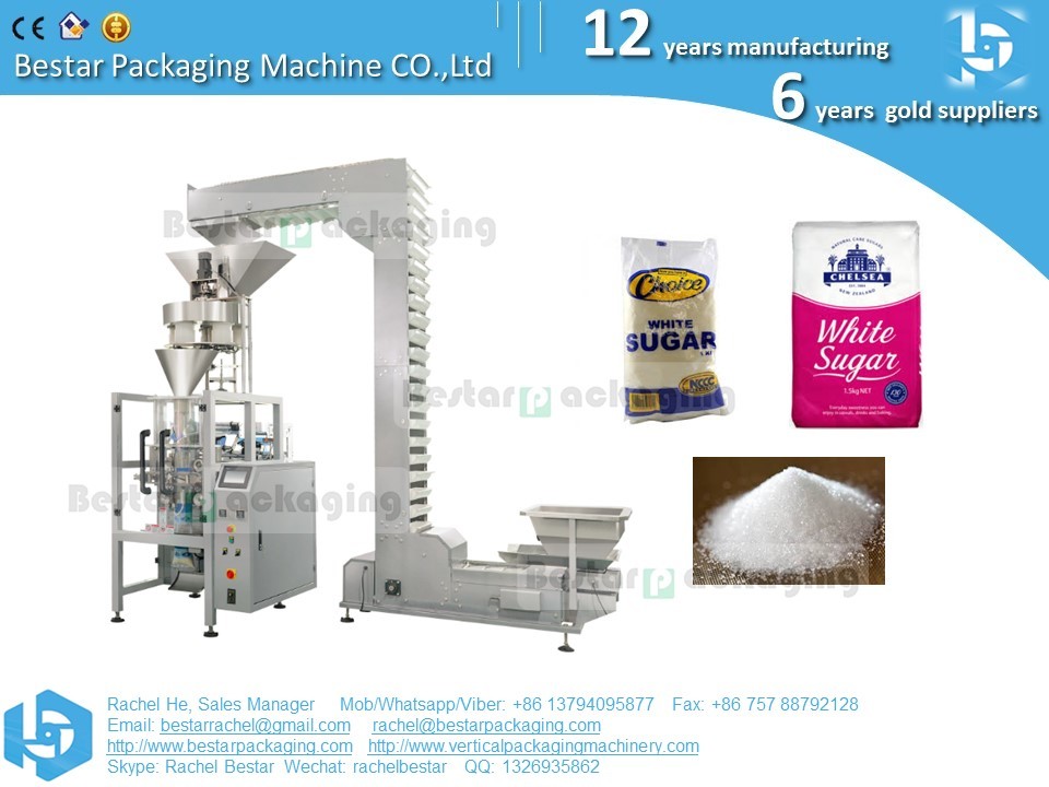 Automatic sugar pouch weighing and packaging machine