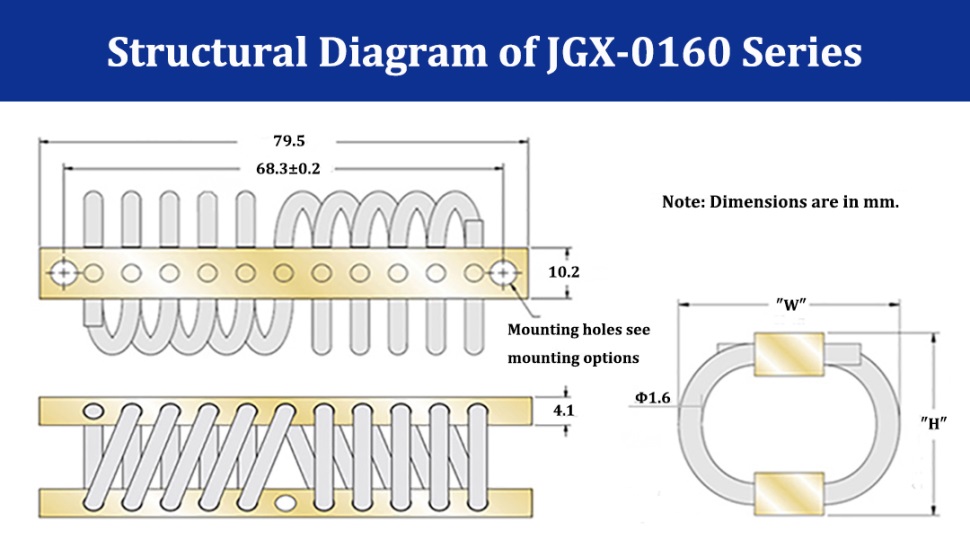 Wire Rope Helical Vibration Shock Isolator Vibration Damping Mounts