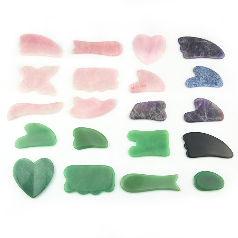 4 Pieces Rose Quartz Jade Gua Sha