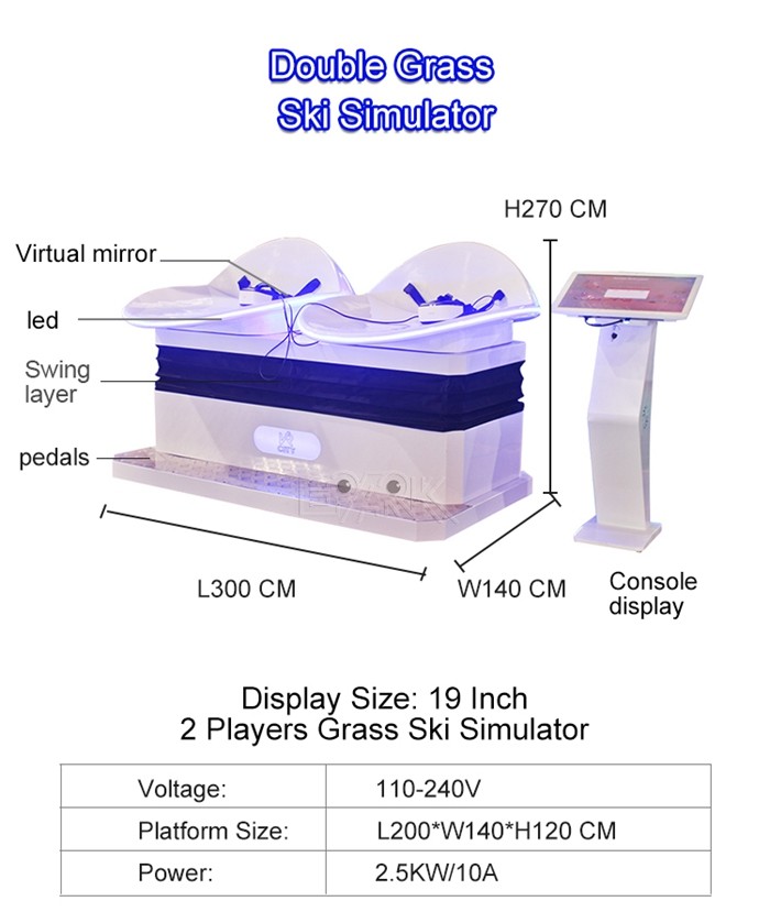 Double Grass Ski Simulator Virtual Reality 9D Vr Motion Chair Gaming Machine