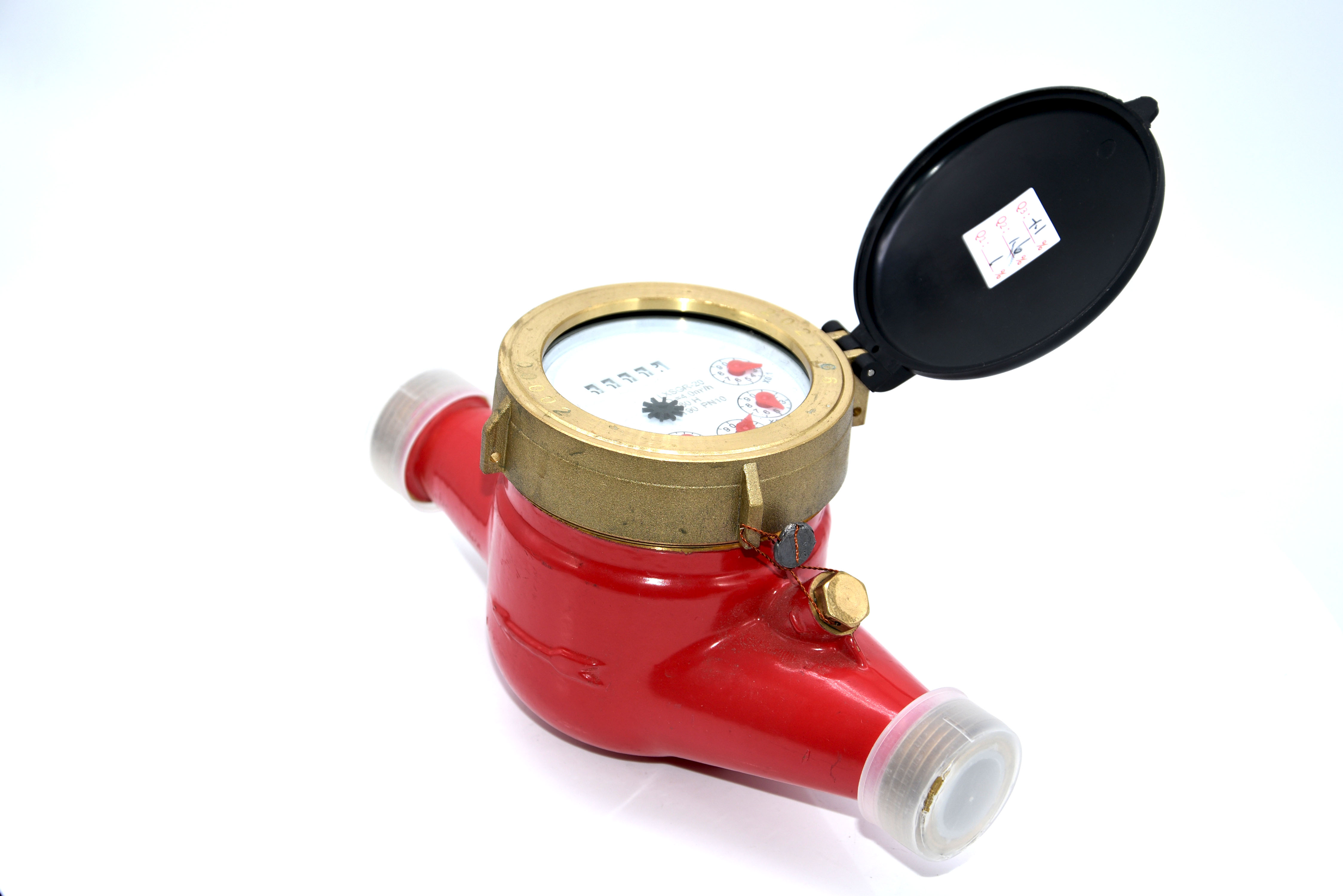 Multi Jet Brass Residential Water Meter , Dry Type Cold / Hot Water Meter