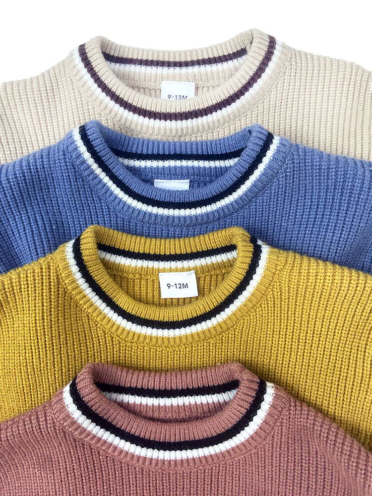 Unisex 2 Pieces Set Ribbed Knit Sweater Infant New Born Newborn Clothes Baby Girl & Boys' Clothing sets for Winter
