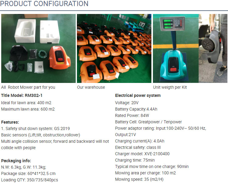 sGS Certificate 200m2 Electric Grass Mower Automatic Grass Mower 20V