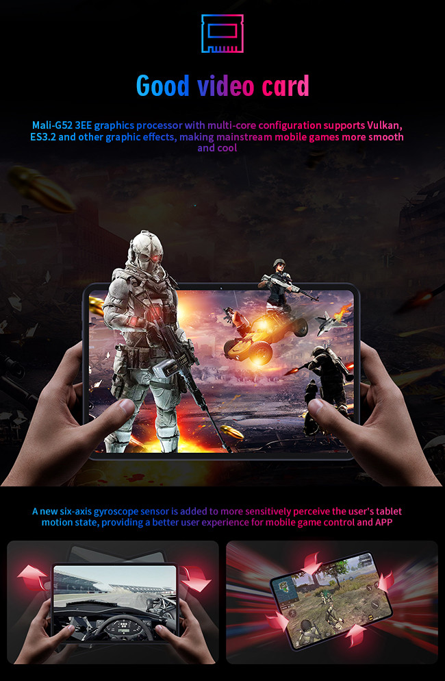 Android 10.0 3C Electronics 10.4 Inch Gesture Touch Dark Mode 4G Full Network Tablet