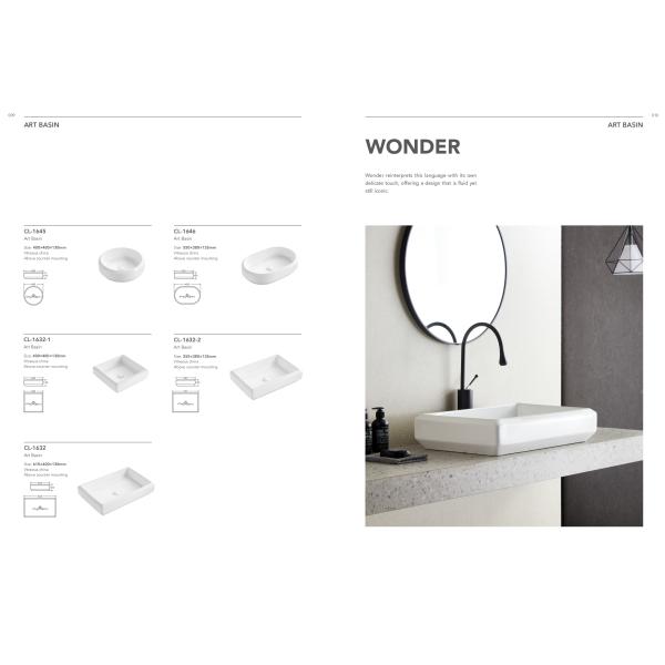 Modern Premium White Ceramic Sanitaryware Countertop Sinks Simple Irregular Art Basin for Hotel Dining Room Hand Wash