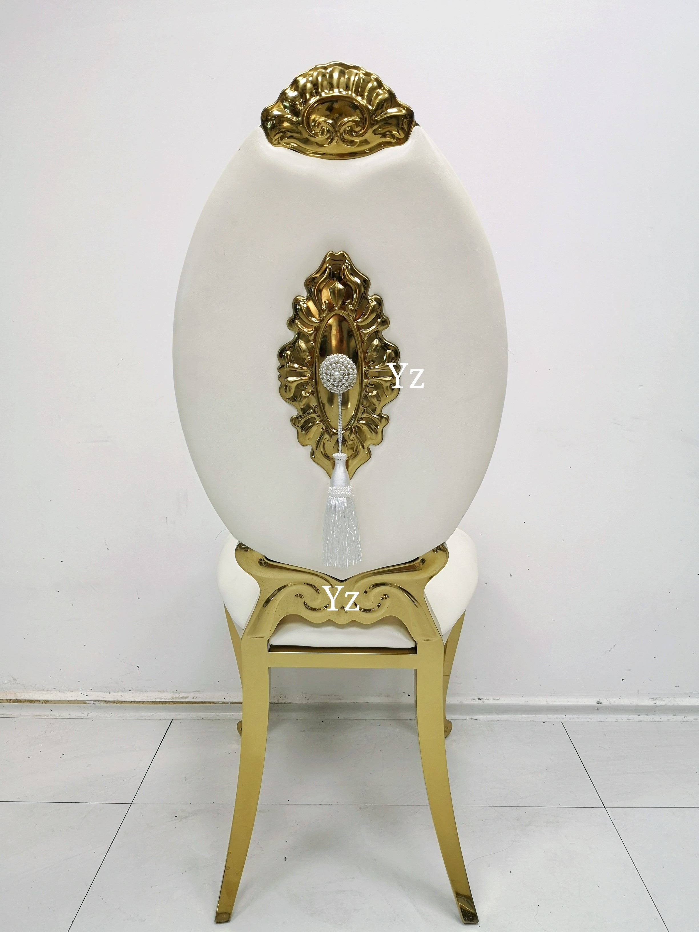 Dining High Back Wedding Banquet Chair Fabric Stainless Steel For Events W50xD65xH110cm