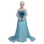 Princess Dress Wholesale Blue Satin Yarn Sequin cloth Custom made Princess Elsa