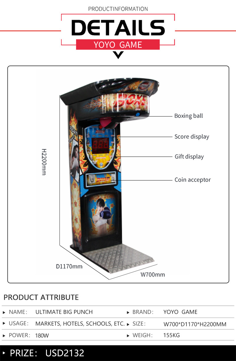 Latest Model Coin Operated Electronic Sport Punch&Kick Boxing Arcade Game Machine Price