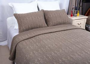 China 100% Linen Cotton Bedspreads And Coverlets Plain Dyed Geometric Embroidered wholesale