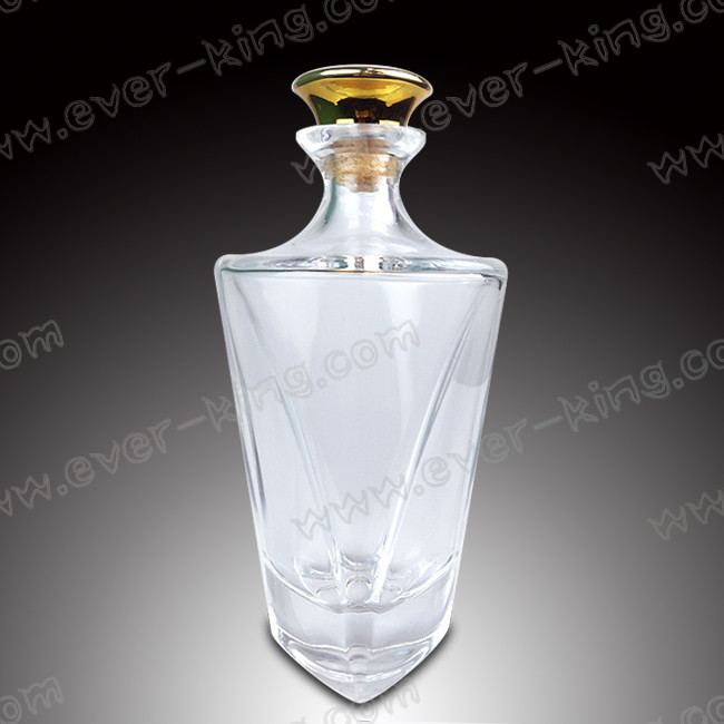 Metal Label Screen Printing 1.5L Rum Glass Bottle