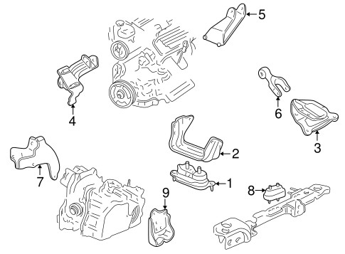 10232891 10230877 Car Engine Mount 22112600 22178662 For Chevrolet Corvette