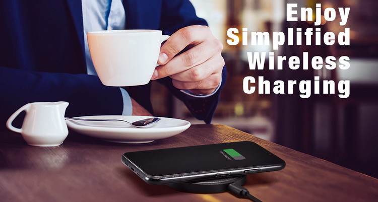 PU Fabric Texture 12V 2A Qi Wireless Charging Pad 15W Quick Charge