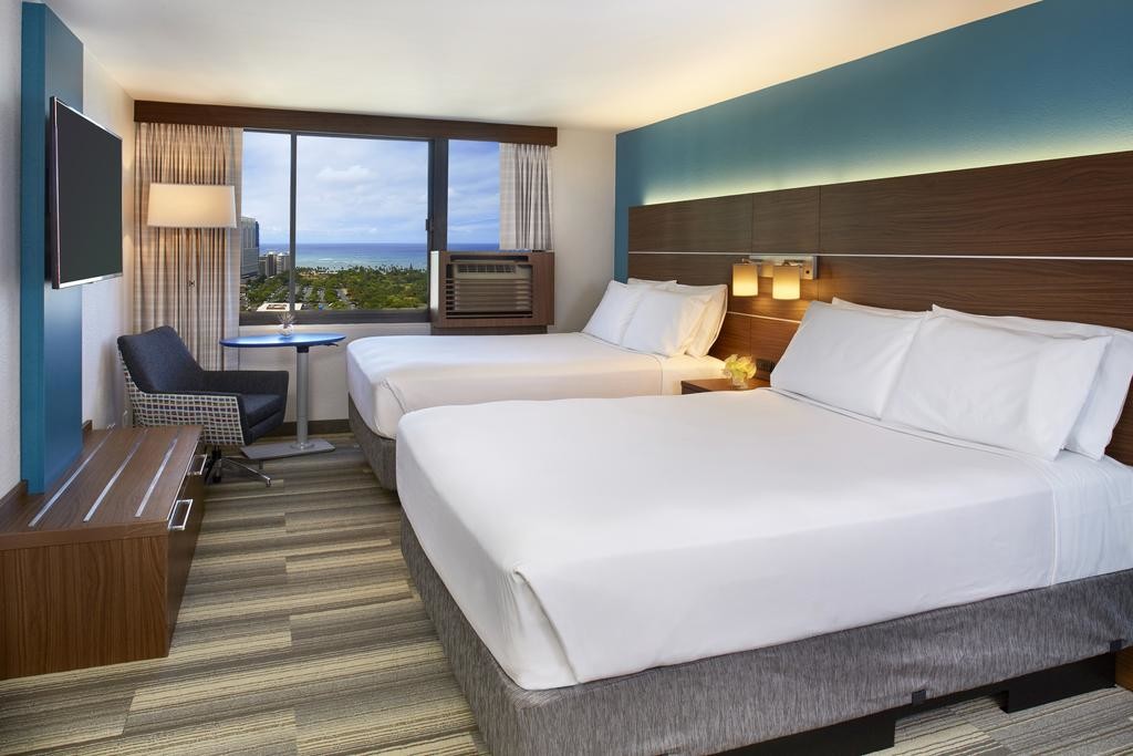 Hotel Room Interior by China Hotel furniture liquidators made Laminated Oak wood Headboard with Upholstered Bedstead