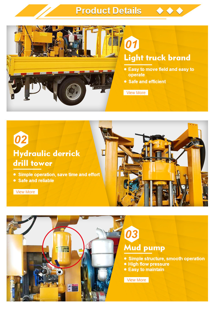 100m 200m Deep Truck Mounted Water Well Drilling Rig High Performance