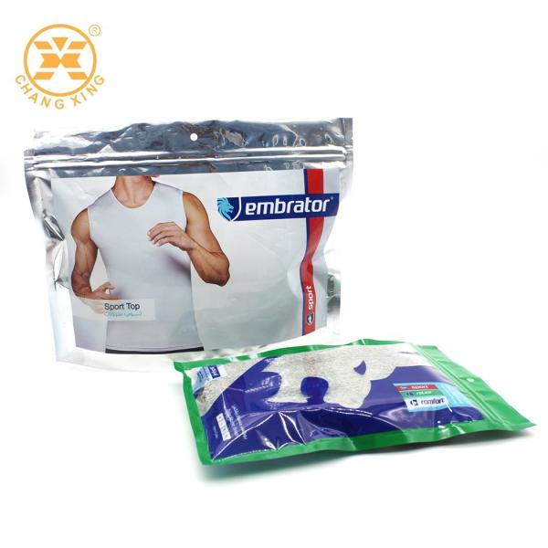 Quality 200 Microns Ziplockk Garment Packaging Bag Mylar Plastic Packaging Bags For Clothing for sale
