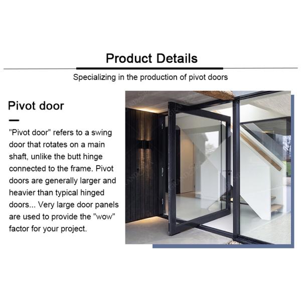American Style High Quality Anti Theft Aluminum Solid Wood Metal Stainless Steel Security Front Entrance Pivot Door