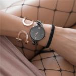 Gunblack Coated Ladies Bracelet Watches Waterproof With Japan Movt