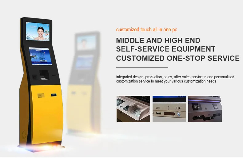 Self-Service Kiosk Touch Screen Industrial Lcd Screen Ticket Multifunction Self Service Report Collect Terminal Kiosk