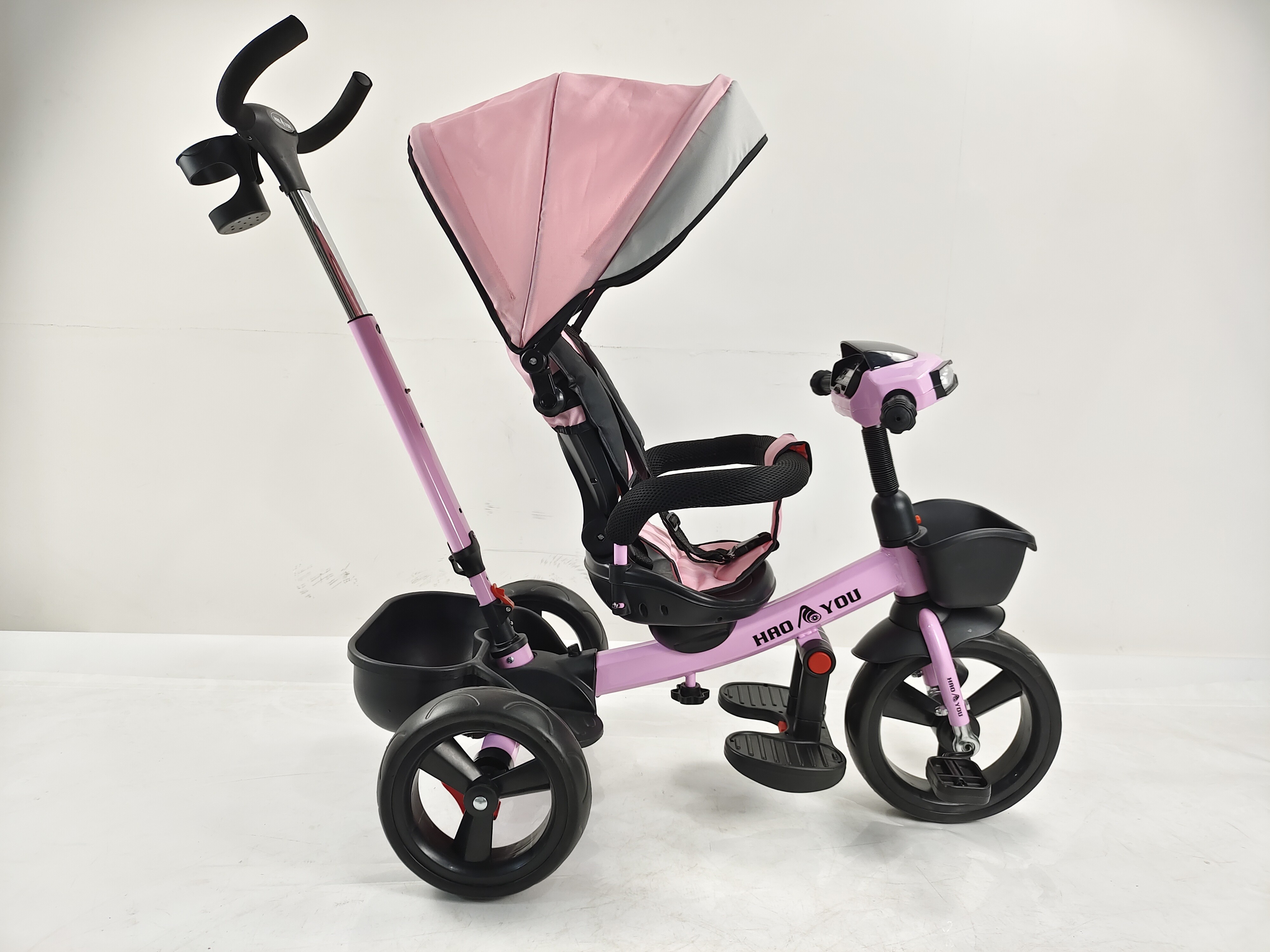 Red 3-Wheel Child Tricycle With Steel Handlebar And Plastic Seat Baby Carriage