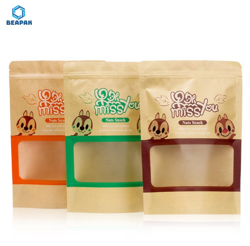 Flexo Printing Kraft Stand Up Biodegradable Coffee Bags