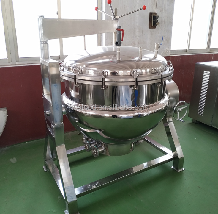 50-800 L Industrial Steam Jacketed Cooking Kettle For Cocoa Beans Peanut Butter Grinder