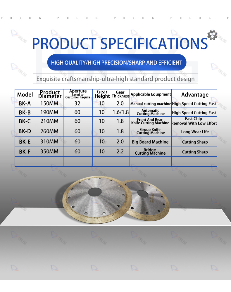 PBLOG Diamond Grit Circular Saw Blades Class Cutting Glass Machinery Accessory