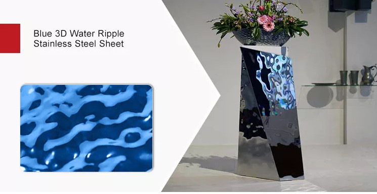 PVD Blue Water Wave Stainless Steel Panel Stamped Water Ripple Sheet For Wall