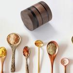 4 Piece 2.5 Inch Pollen Catcher Wooden Spice Grinder