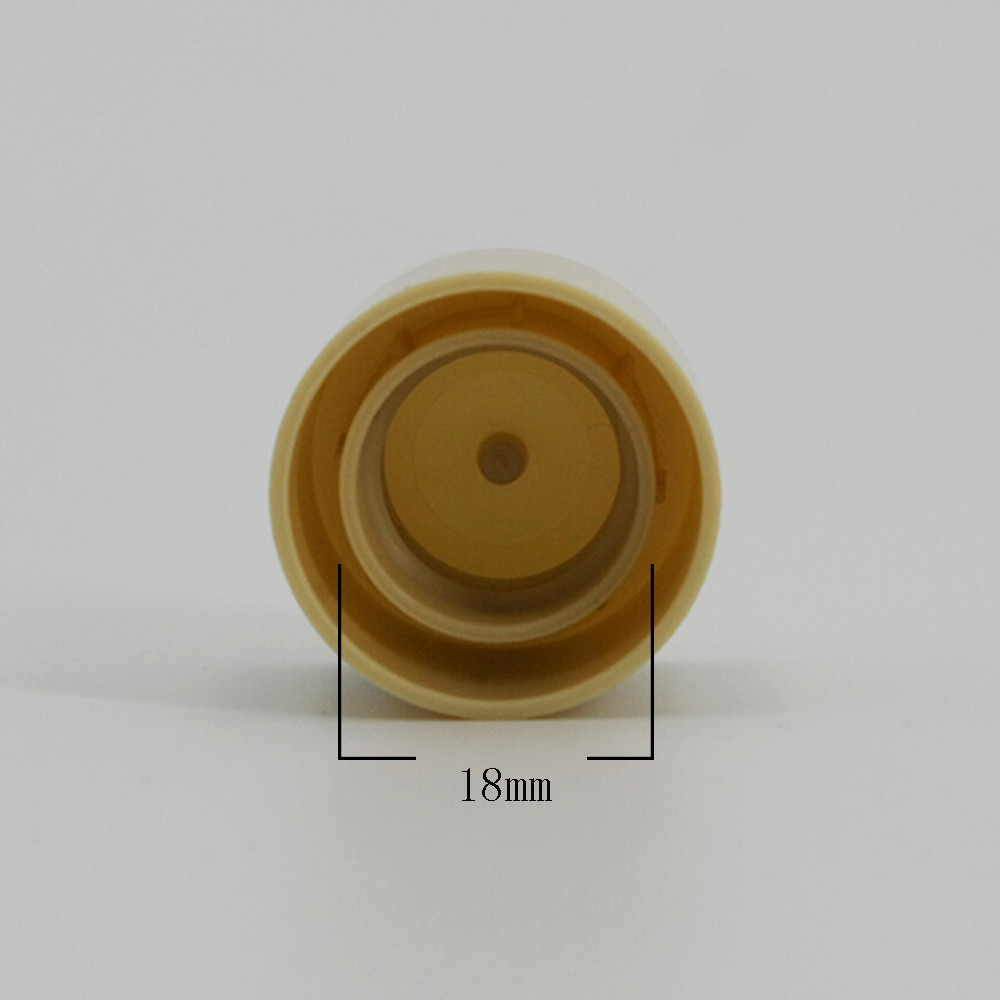 18mm Khaki Double Screw Cap Flip Top Lid Non Spill