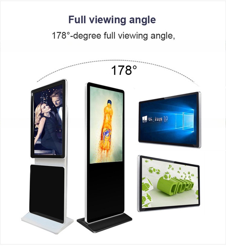65" inch Alone stand digital signage board kiosk WIFI network Android player screen remote control monitor