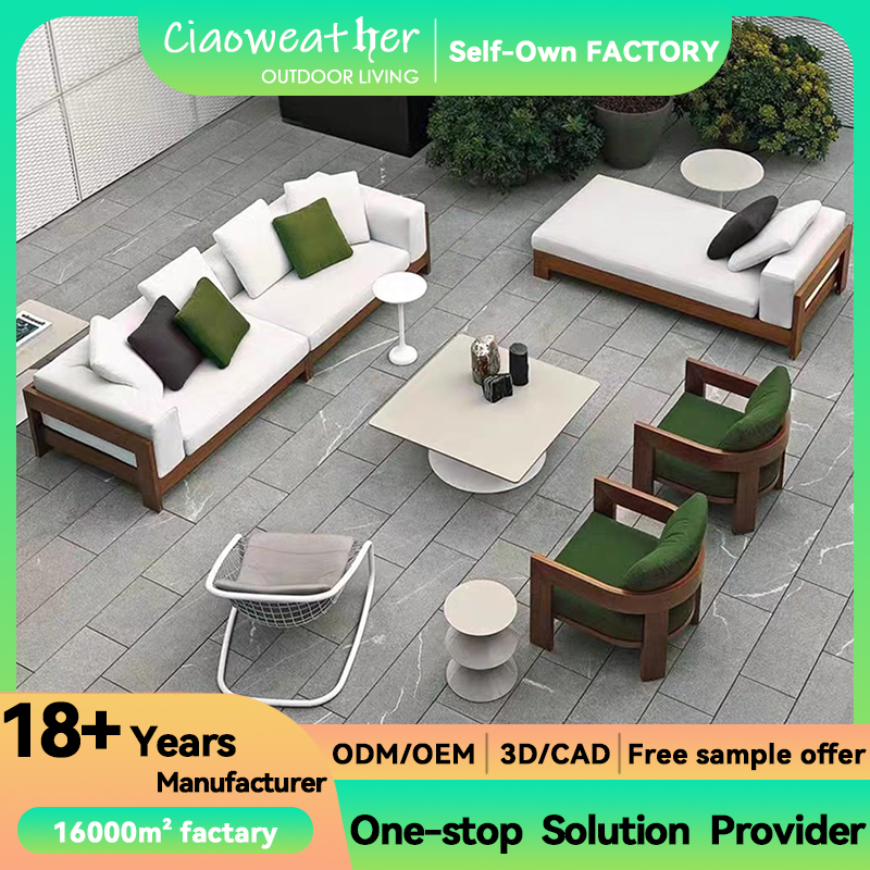 Waterproof Upholstery Cushion Garden Sofa Set for Outdoor Leisure and Relaxation