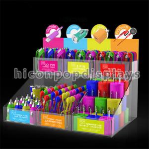 China Acrylic Cell Phone Accessories Charger Countertop Display Stand Custom Size wholesale