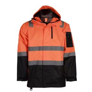 China In Stock Men Hi Vis Workwear Safety Jacket Two Tone Top Waterproof Reflective Jacket wholesale
