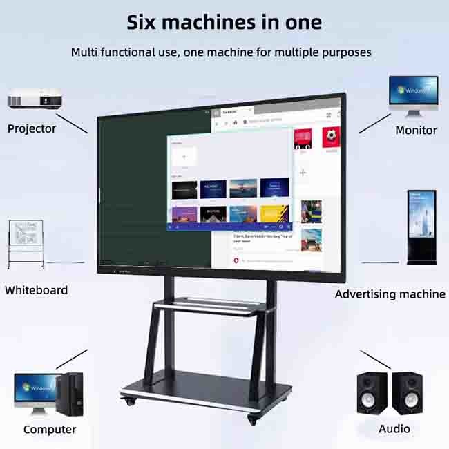 Conference Room Smart Flat Panel 3840*2160 85 Inch Interactive Display
