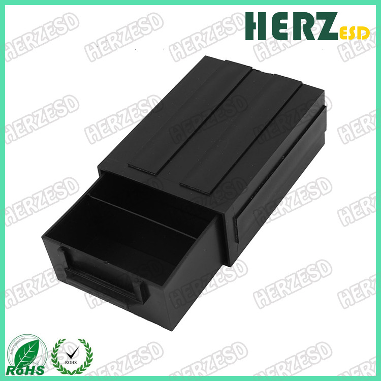 Drawer Type ESD Storage Box / Injection Box Stackable For Electronic Work Shop