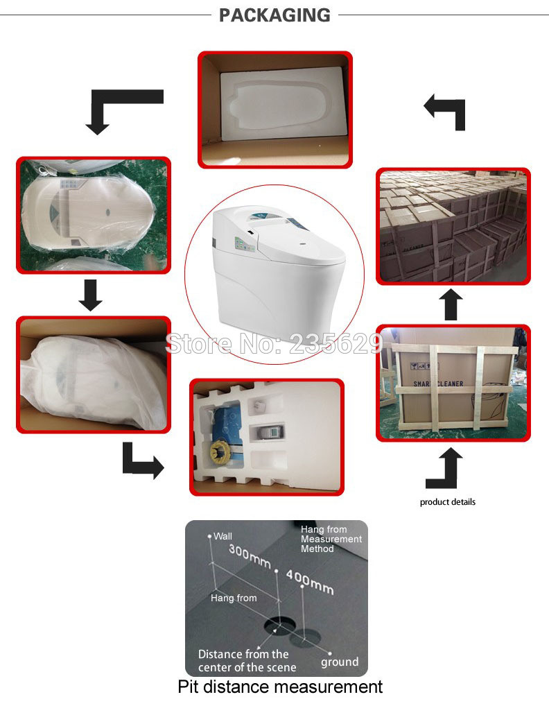 2016 Hot sale factory pirce sanitary ware china intelligent red wc toilet