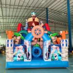 Ocean Themed Commercial Bounce House With Slide PVC Tarpaulin Material