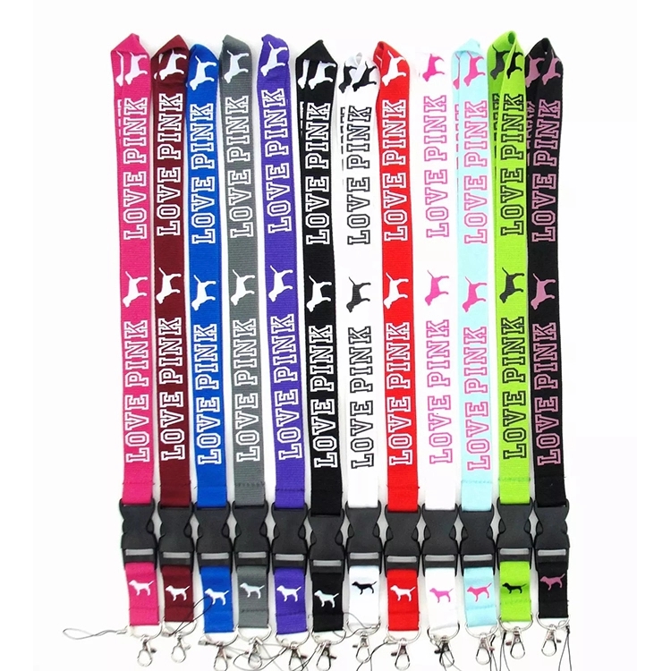 Promotion Neck Strap Lanyard For Id Cards Silk Screen Logo With Metal Lock