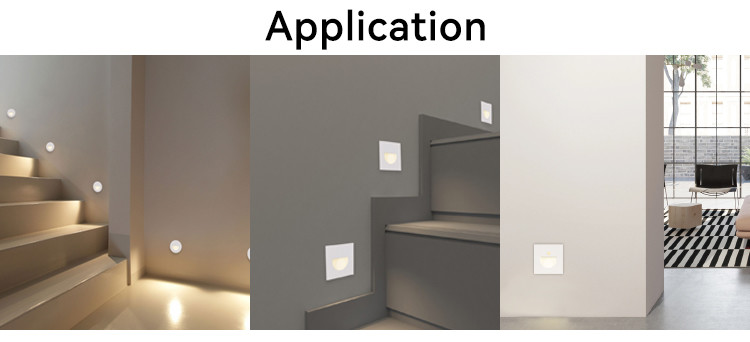 24VDC Interior Stair Lights 2700K-6500K Recessed Square LED Step Light