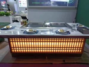 China Commercial Alloy Steel Teppanyaki Grill Table With Electrostatic Fume Purifier wholesale