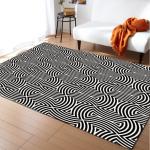 3D floor painting, three-dimensional entrance, long square living room carpet,