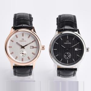 China Customized Color Automatic Mens Wrist Watches With Leather Strap Band wholesale